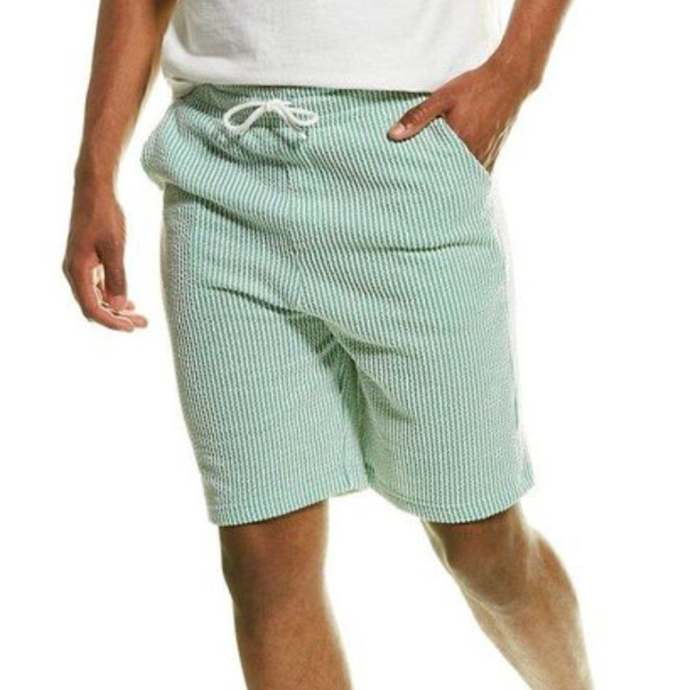 Magaschoni Men's Green Jacquard Pull-on Drawstring Shorts NWT size Large